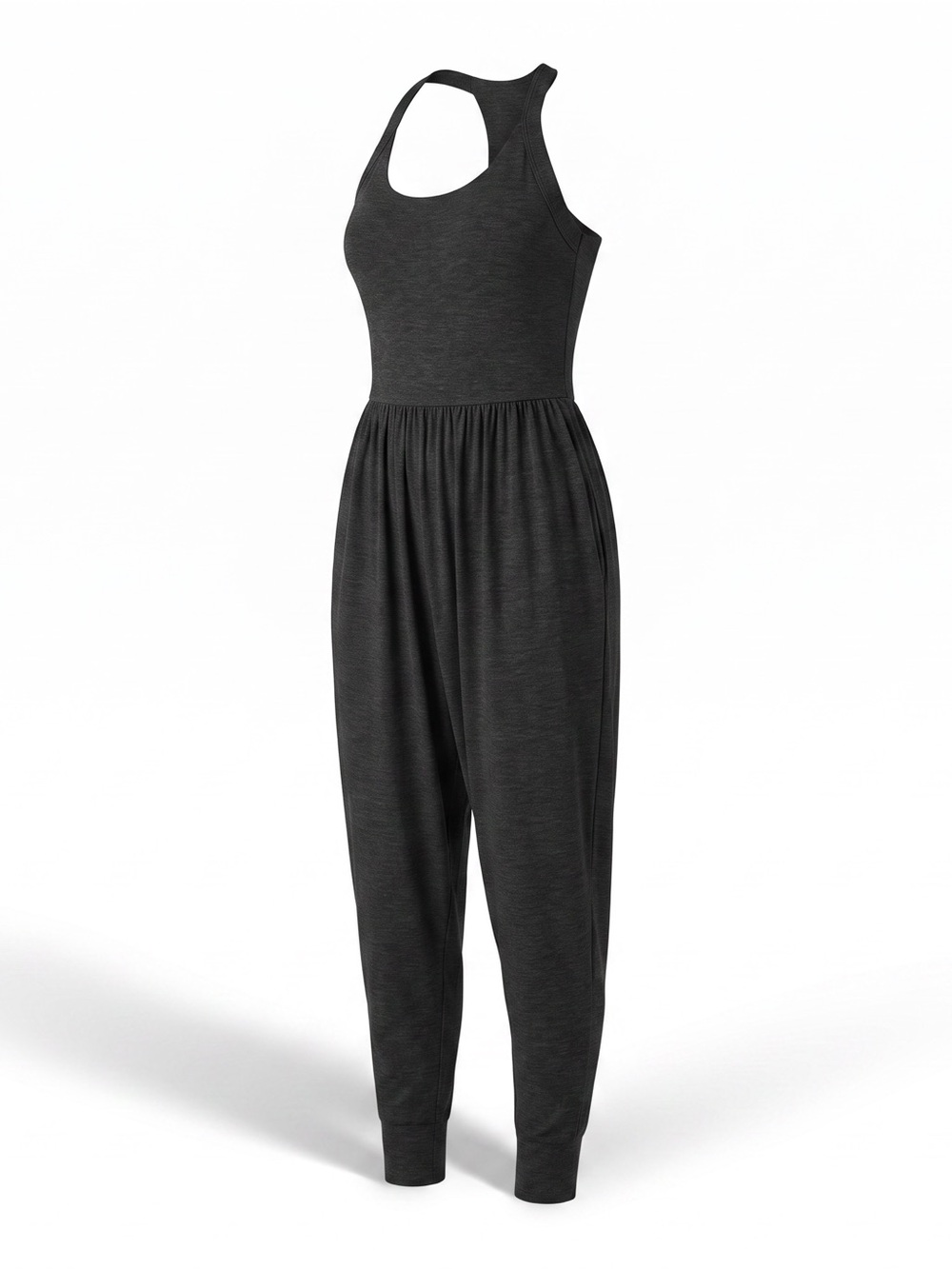 U Neck Pocket Harem Casual Jumpsuit-Easy Peezy Edition XL Petite